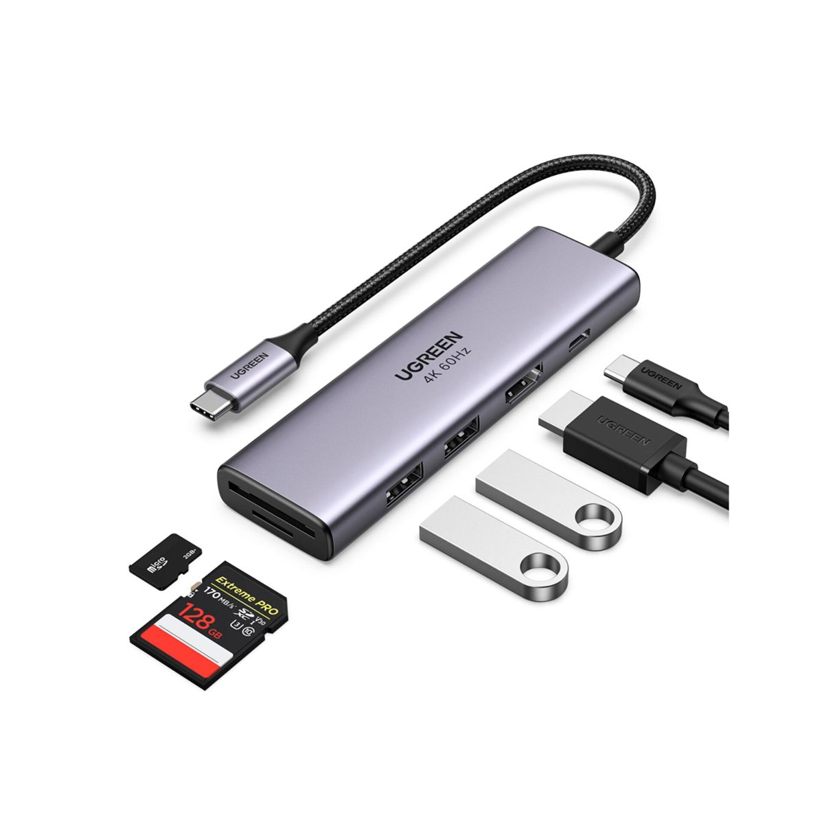 UGREEN 6-in-1 USB-C Hub Hub, silber
