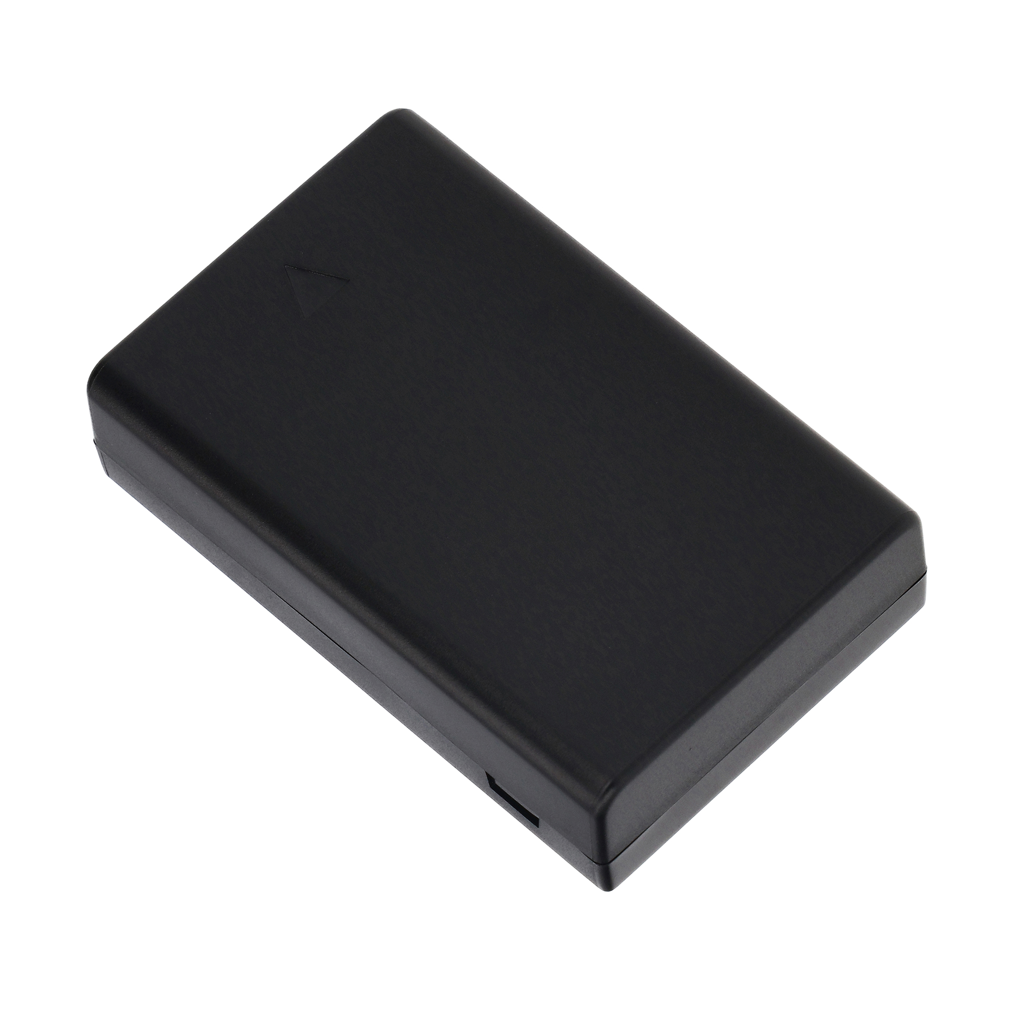 Eine schwarze rechteckige Box. Mit leichtem Winkel. Zeigt Ober- und Seitenfläche.