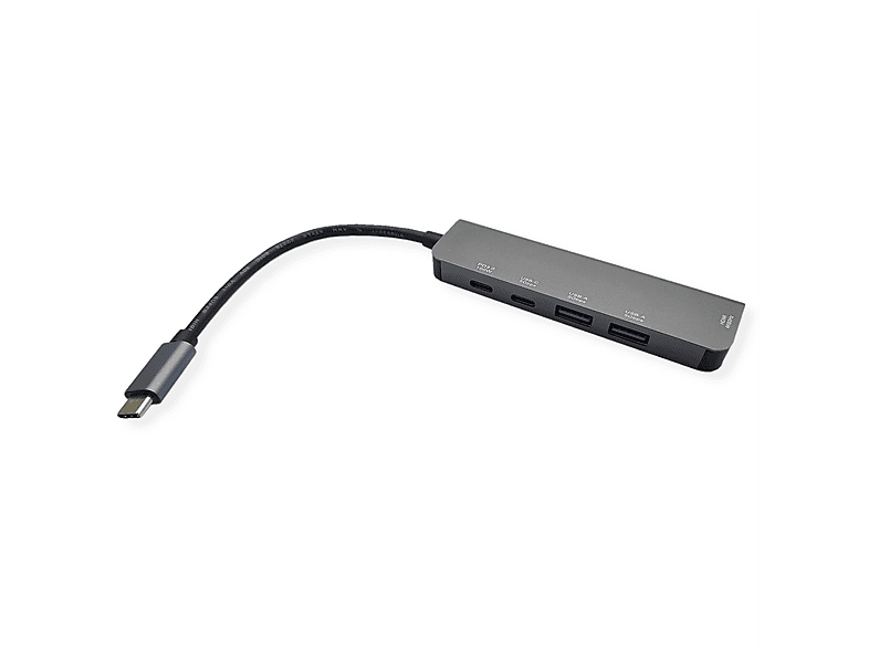 VALUE USB Typ C Dockingstation, HDMI 4K60 Notebook-Docking-Station, schwarz / grau
