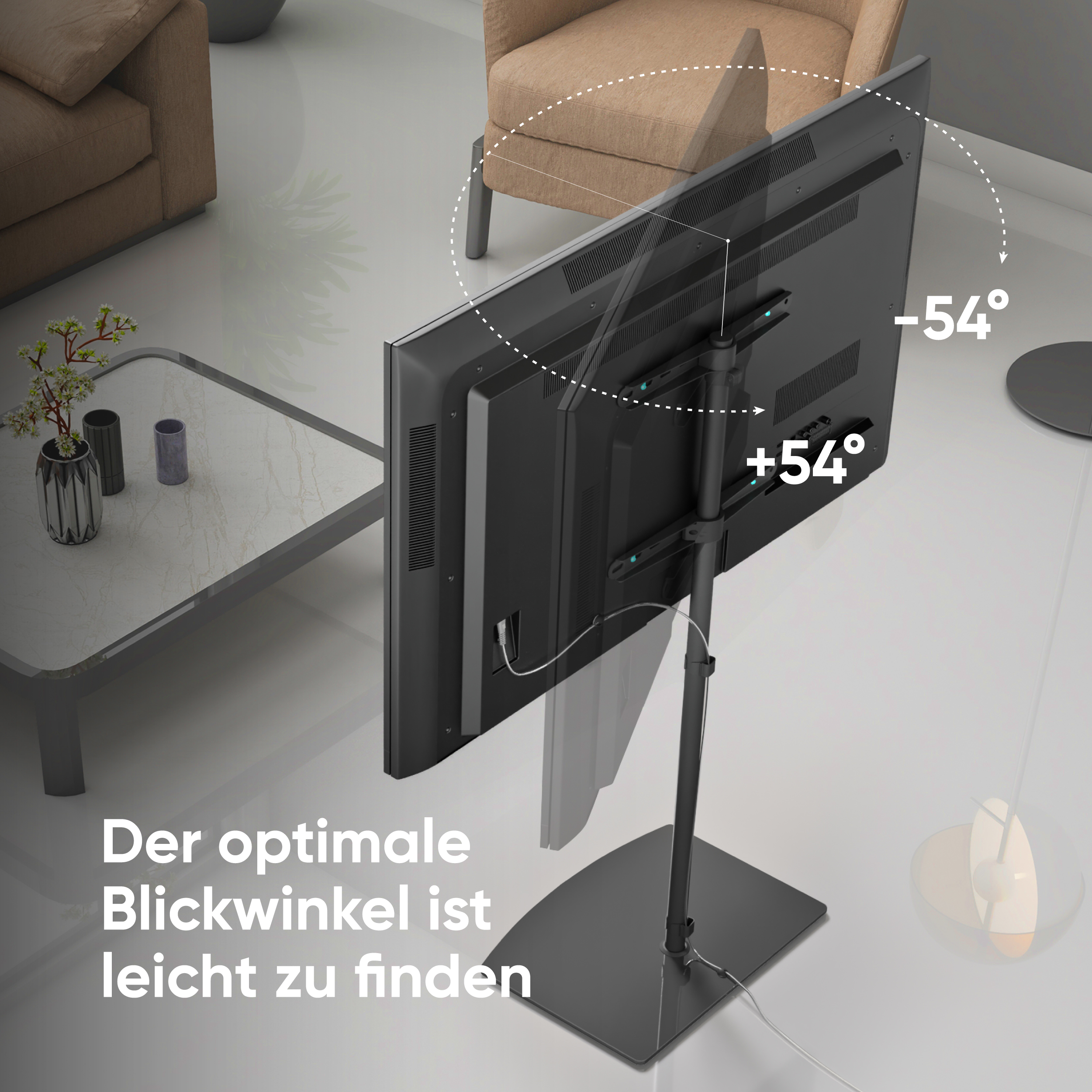 ONKRON 30-60 Zoll, VESA 100x100-400x400 mm Schwarz Ständer, TV