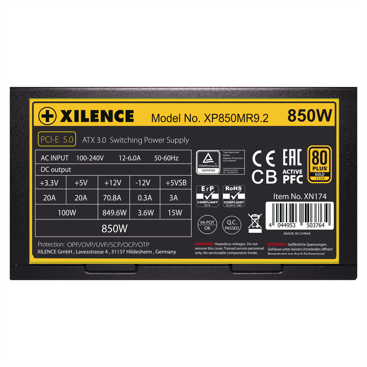 XILENCE XP850MR9.2 Watt 850W Netzteil ATX Semi ATX Modular 3.0 3.0 850 Netzteil
