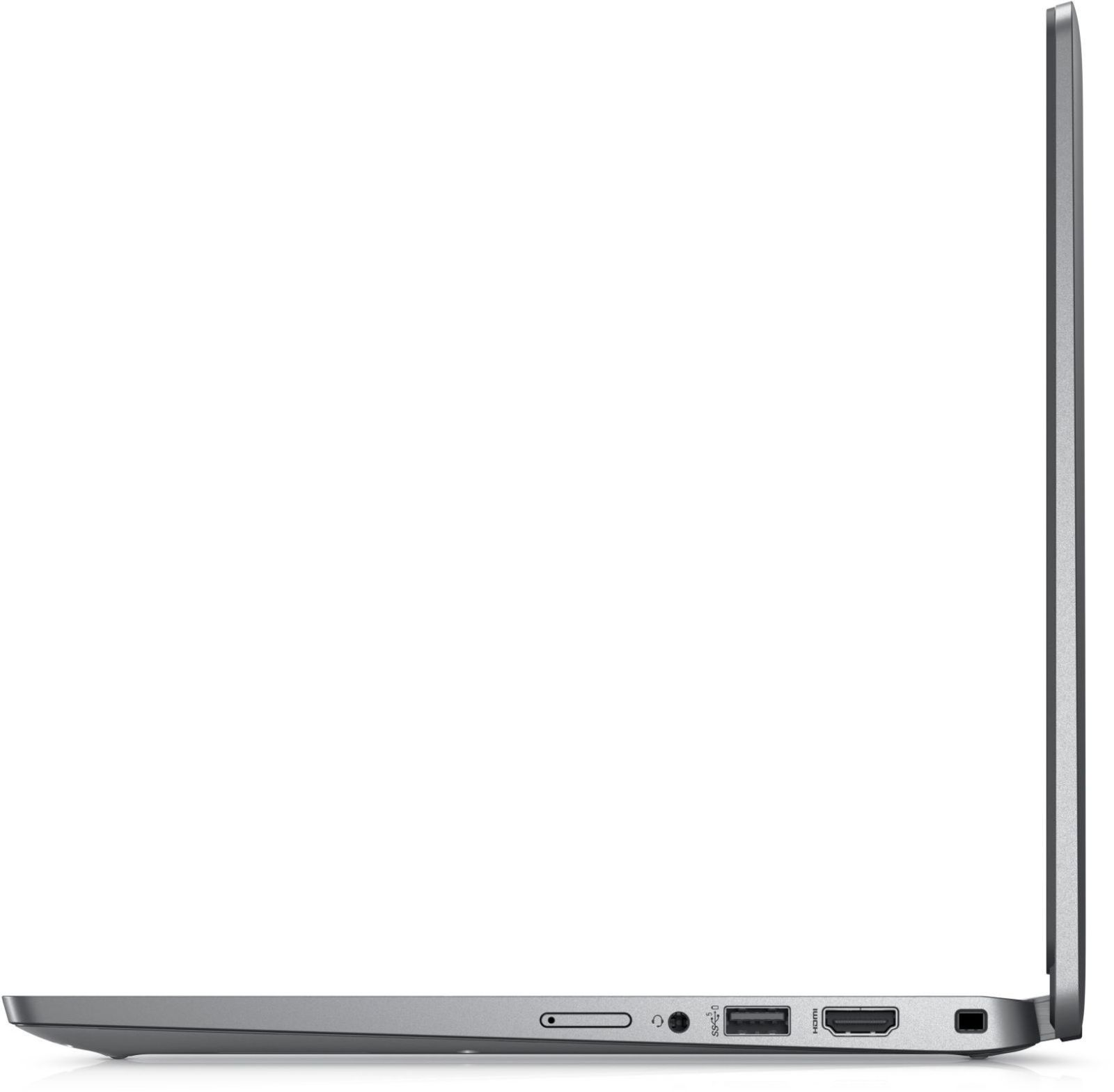 Profilo laptop argento. Le porte sul lato sono visibili.