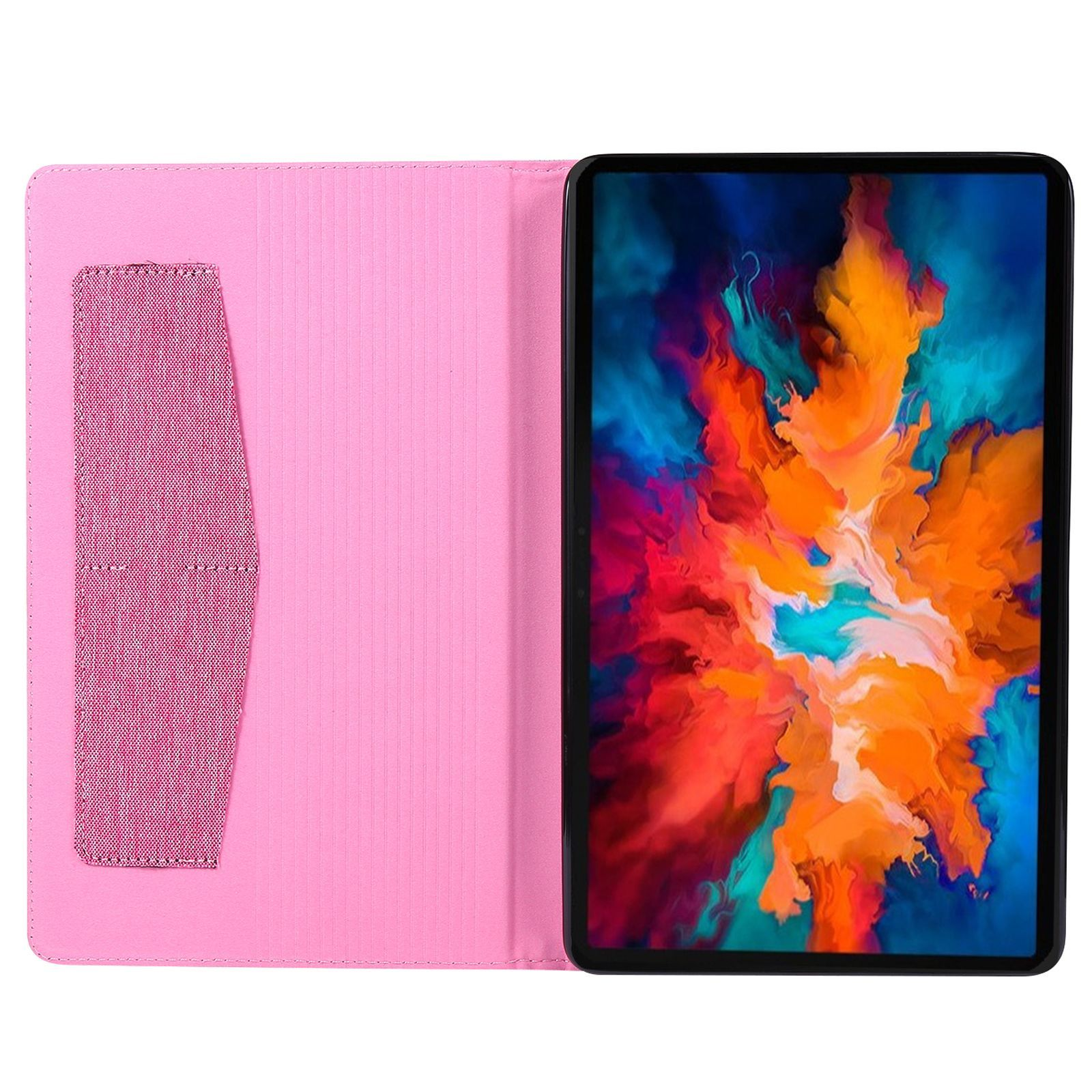 Zoll Lenovo 11 LOBWERK Kunststoff, Pink 2in1 für Set TB-J606F Case TB-J606X Schutzglas) Tab (Schutzhülle + 2021 P11 Bookcover