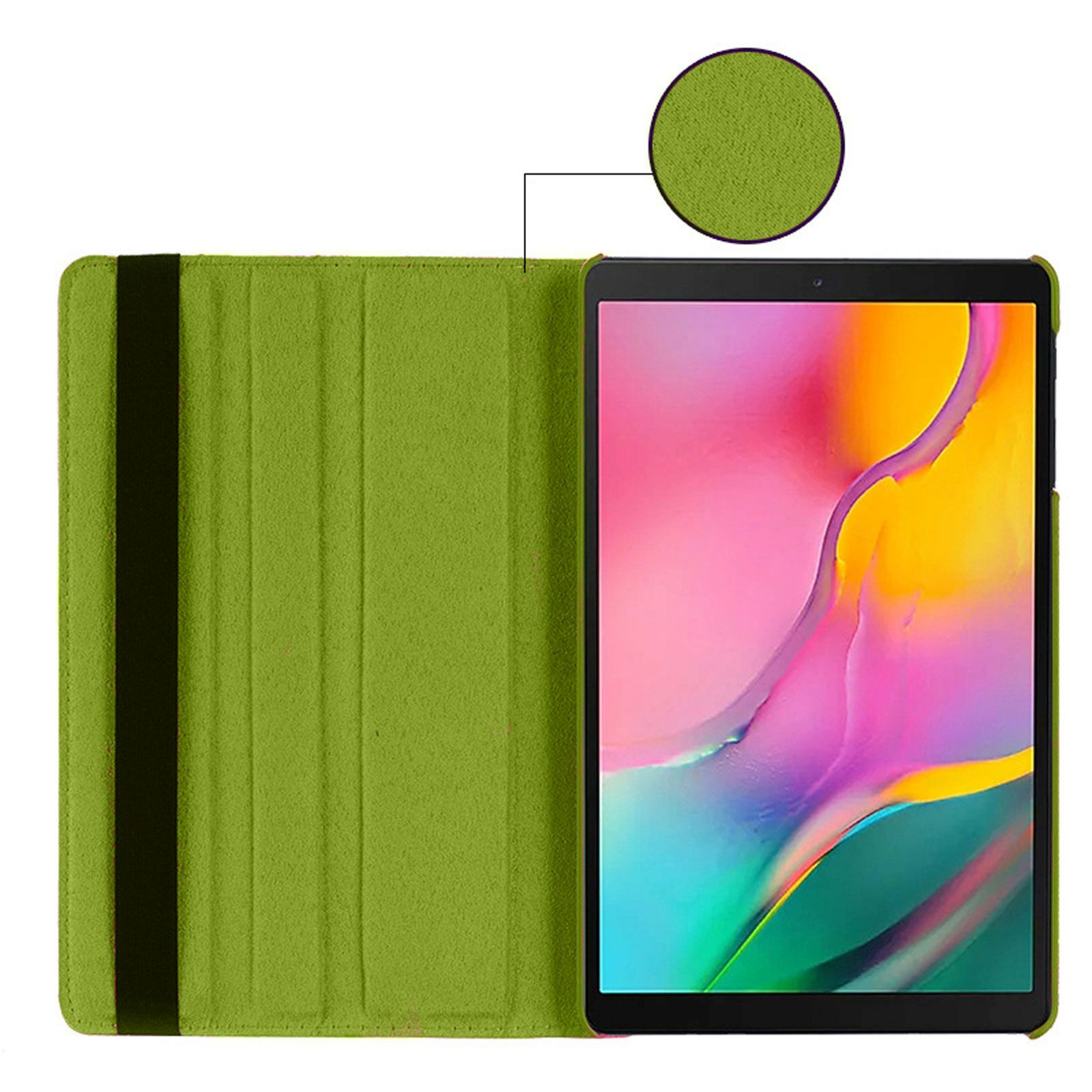 LOBWERK Hülle Schutzhülle Bookcover T725 Samsung SM-T720 10.5 Zoll Kunstleder, Grün S5e für 10.5 Tab Galaxy