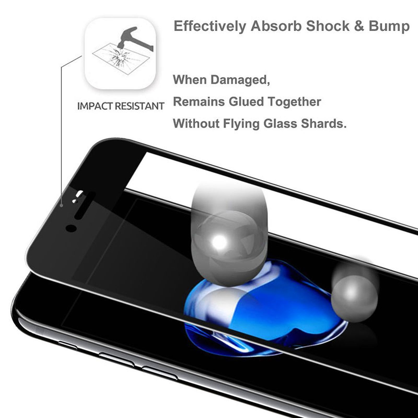 Apple 4.7 Zoll) LOBWERK iPhone7/8/SE2/SE3 Schutzglas(für Glas