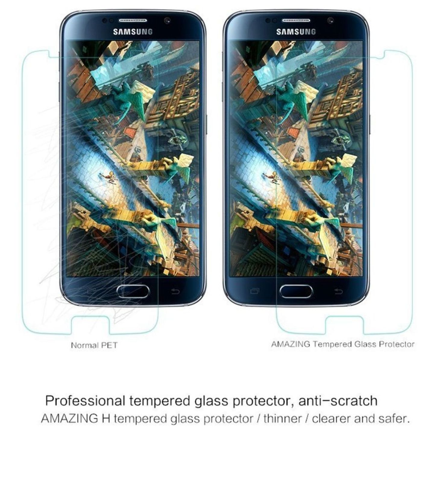 LOBWERK Glas Schutzglas(für Samsung Galaxy J3 5.0 Zoll) 2015 SM-J300