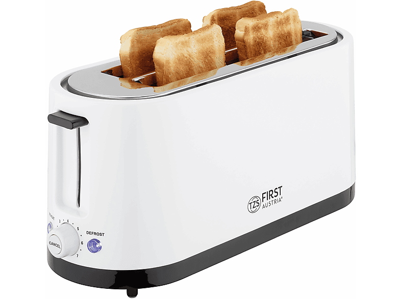 TZS FIRST AUSTRIA FA-5368-5 Toaster Weiß (1400 Watt, Schlitze: 4)