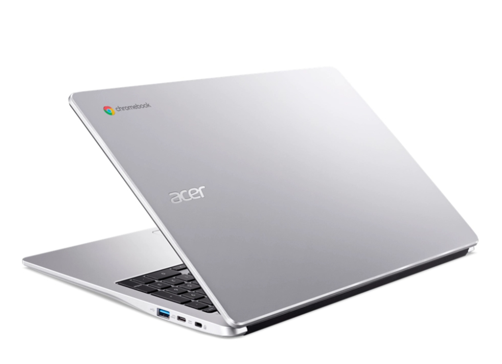 Prozessor, 15,6 CB315-4H-C6SD ACER Notebook RAM, Display, 8 64 GB Cel.N4500/8GB/64GB Zoll mit Chrome Celeron® CB Intel® Flash, eMMC/15, silber GB