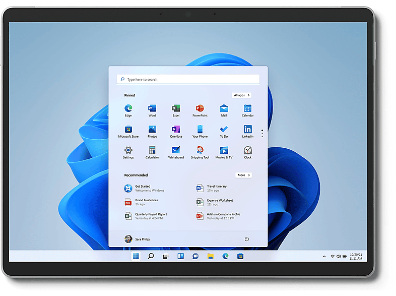 MICROSOFT MS Surface Pro 8 i7 16GB 256GB plati 13/2880x1920 W11P, Tablet mit 13 Zoll Display,  Prozesssor, 16 GB RAM, 256 GB SSD, Integrierte / On-Board-Grafik, Platin