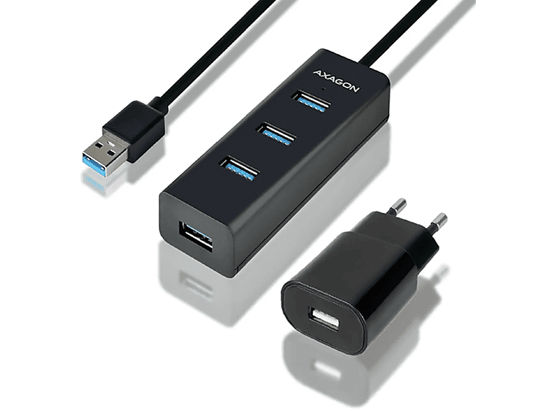 Schwarz USB, Hub AXAGON HUE-S2BP,