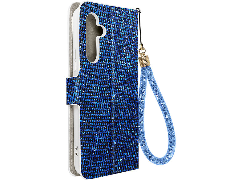 Samsung, Bookcover, AVIZAR Disco Edition A34 Glam Galaxy Series, Blau 5G,