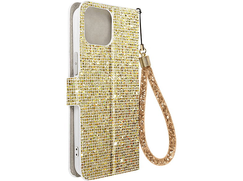 AVIZAR Disco Glam Edition Series, Bookcover, Apple, iPhone 15, Gold