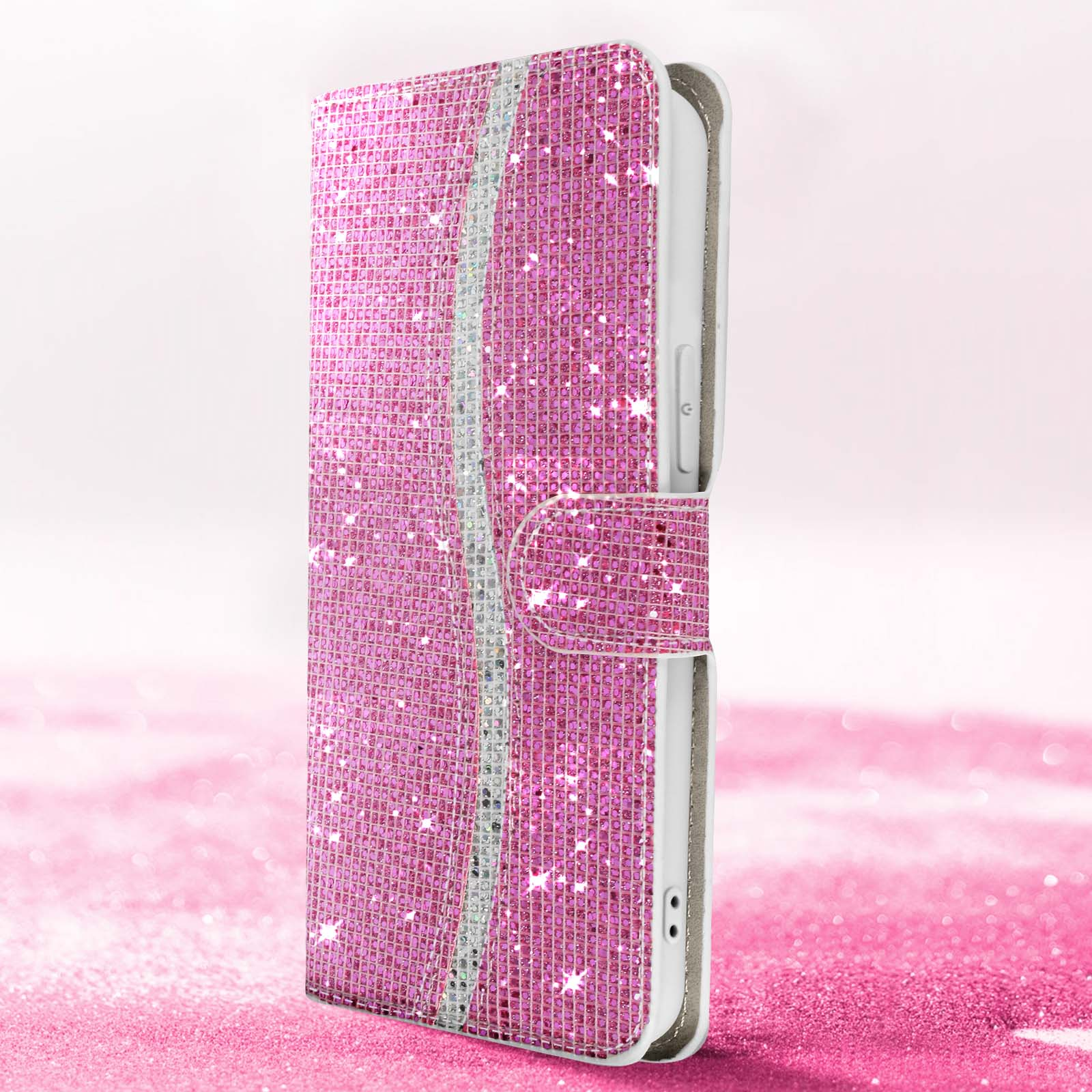 15 Bookcover, AVIZAR Apple, Glam Plus, Series, Disco Rosa iPhone Edition