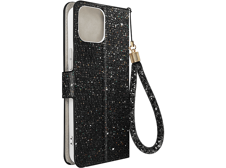 Bookcover, 14, iPhone Series, AVIZAR Apple, Edition Disco Glam Schwarz