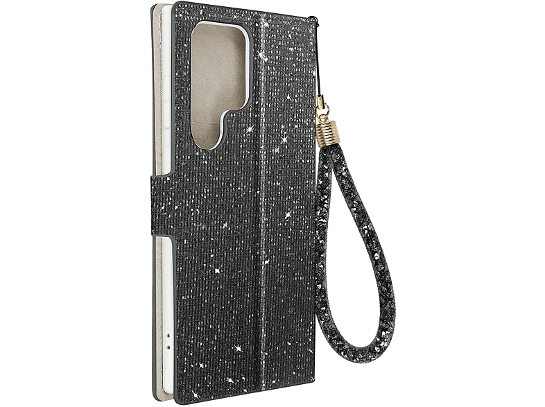 Galaxy AVIZAR Series, Edition Samsung, Bookcover, Schwarz Glam Disco S23 Ultra,