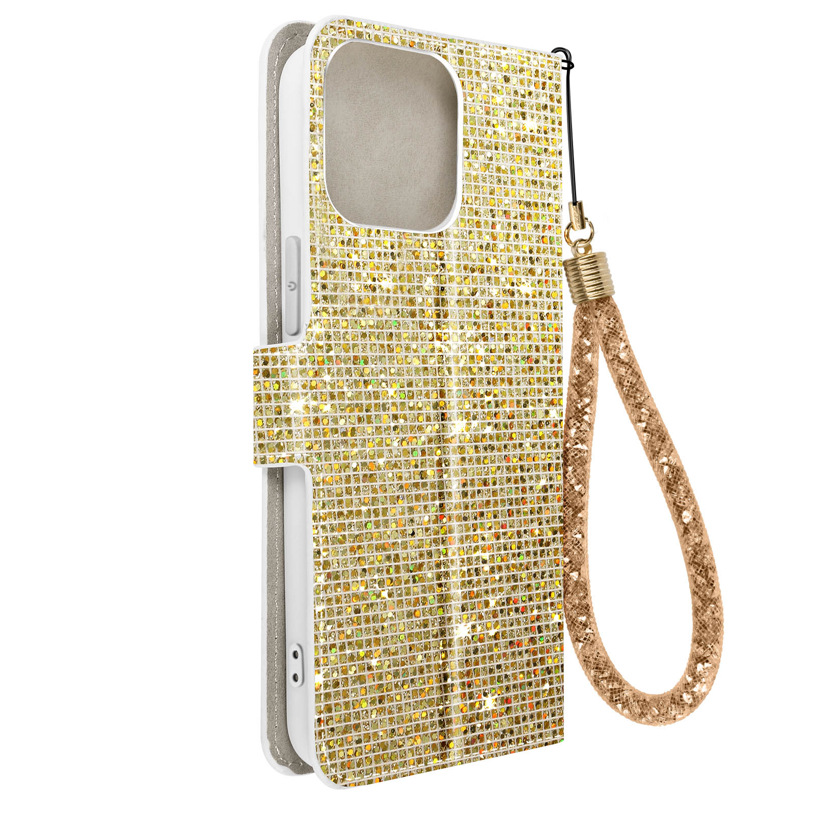 iPhone Disco Glam Bookcover, Edition Apple, Pro, Series, AVIZAR 14 Gold