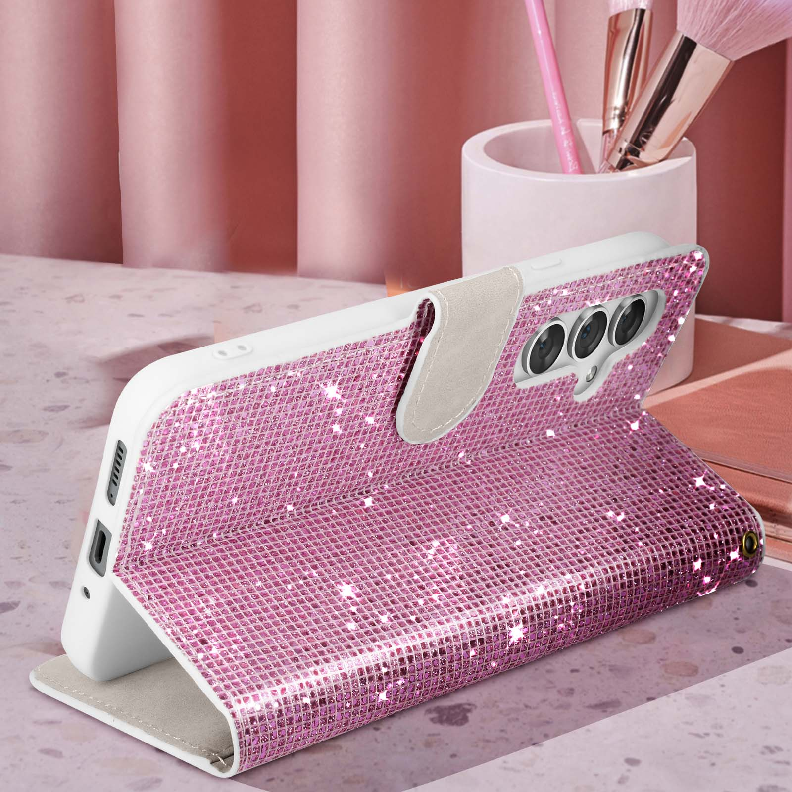 Glam Galaxy 5G, Bookcover, Edition A54 Disco Rosa Samsung, Series, AVIZAR