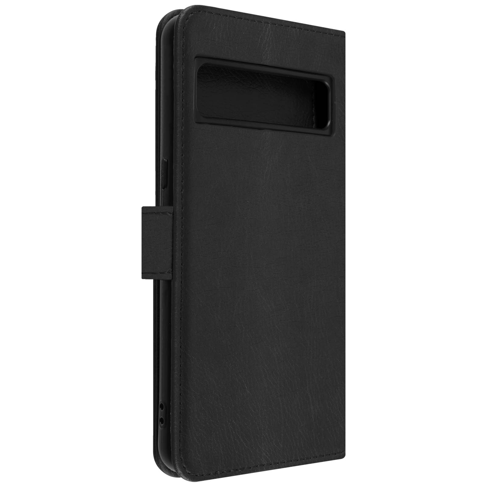 Una custodia per telefono nera con una cornice nera attorno all'area della fotocamera.
