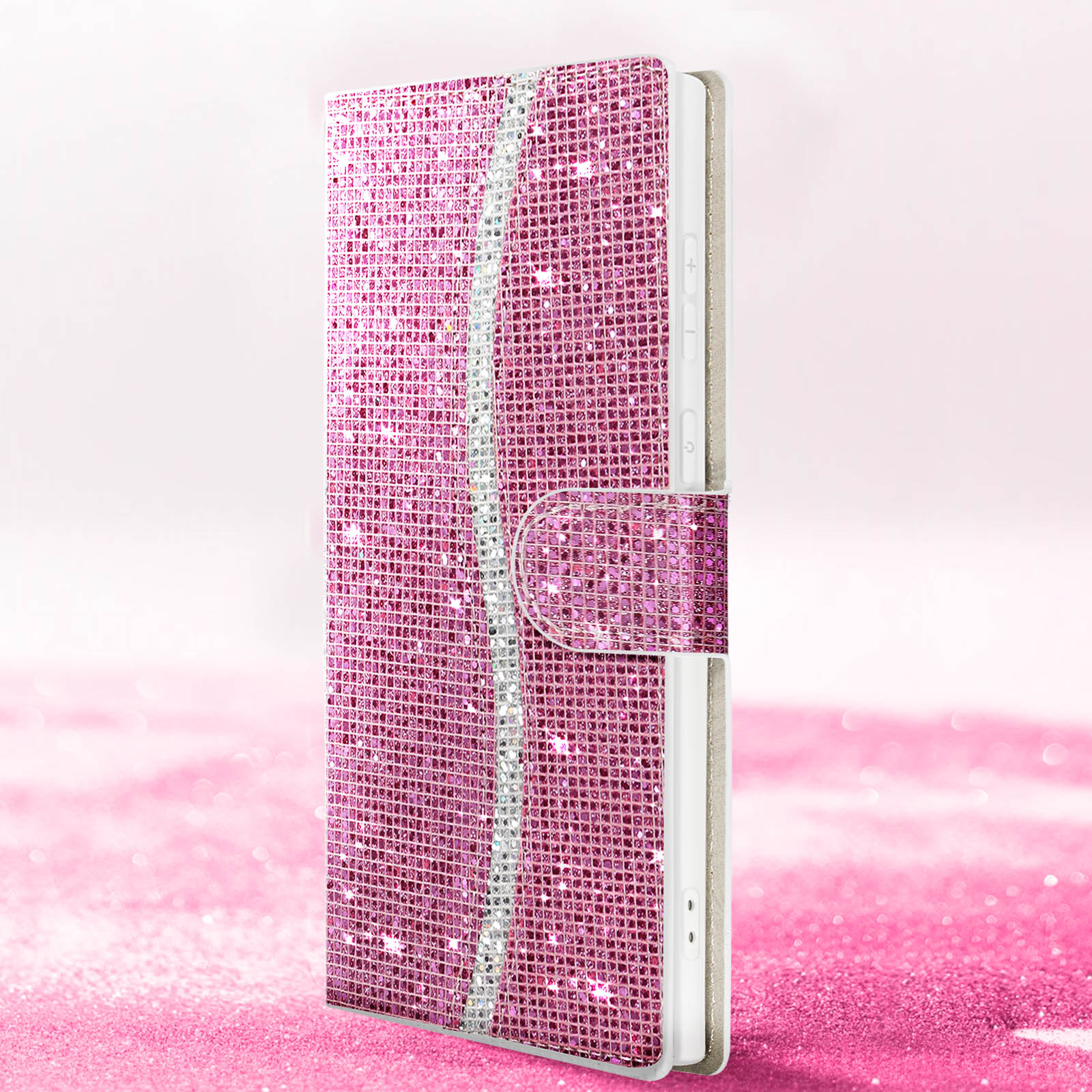 AVIZAR Disco Glam Ultra, Galaxy Bookcover, Series, S23 Edition Rosa Samsung