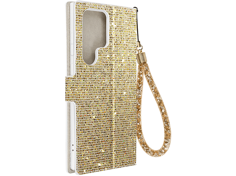 AVIZAR Disco Glam Gold Bookcover, Series, Edition Samsung, Ultra, S23 Galaxy