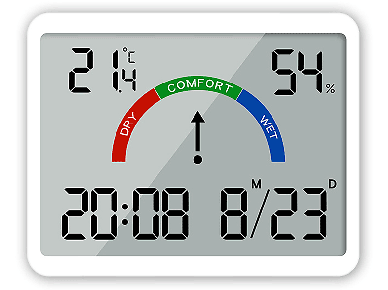 Schlanker Digitalwecker Wandmontierbarer Uhr mit Multifunktionsanzeige BRIGHTAKE