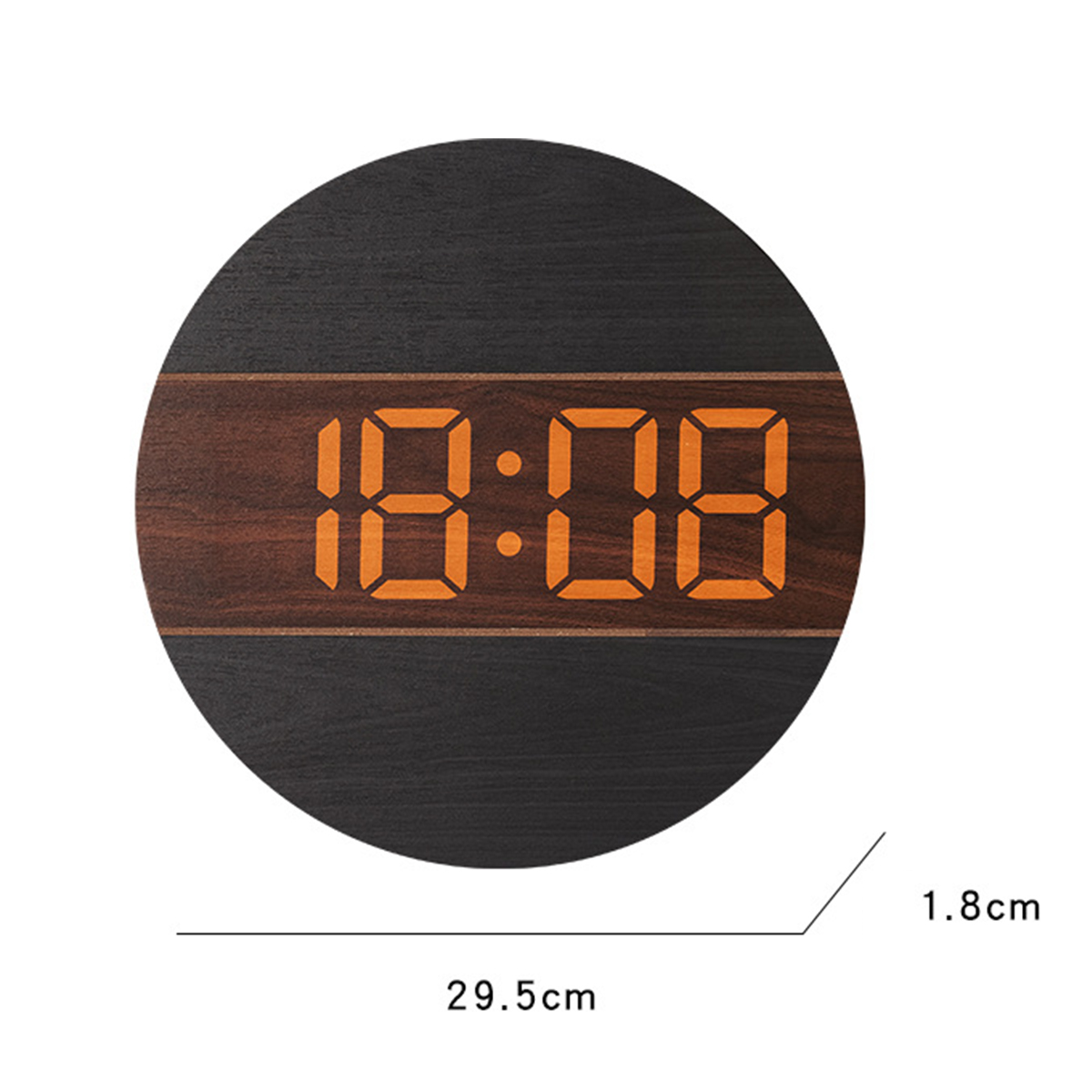 BRIGHTAKE Kreative PVC Uhr Helligkeit Holzoptik Sensor Wanduhr