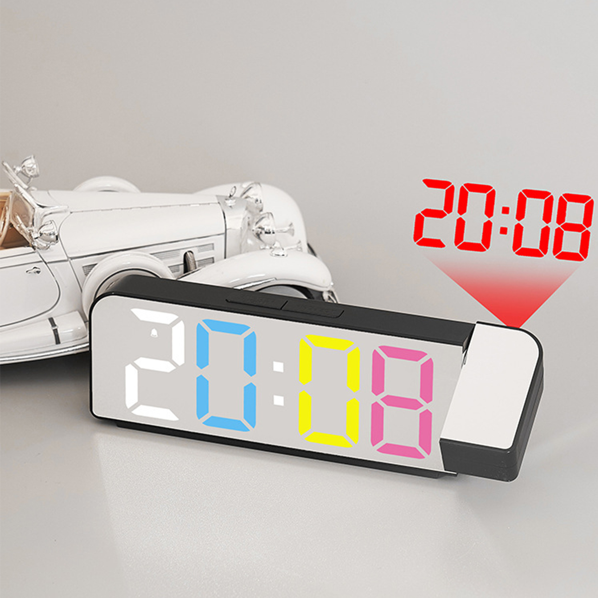 Uhr mit BRIGHTAKE und Projektionswecker LED-Anzeige Temperaturanzeige
