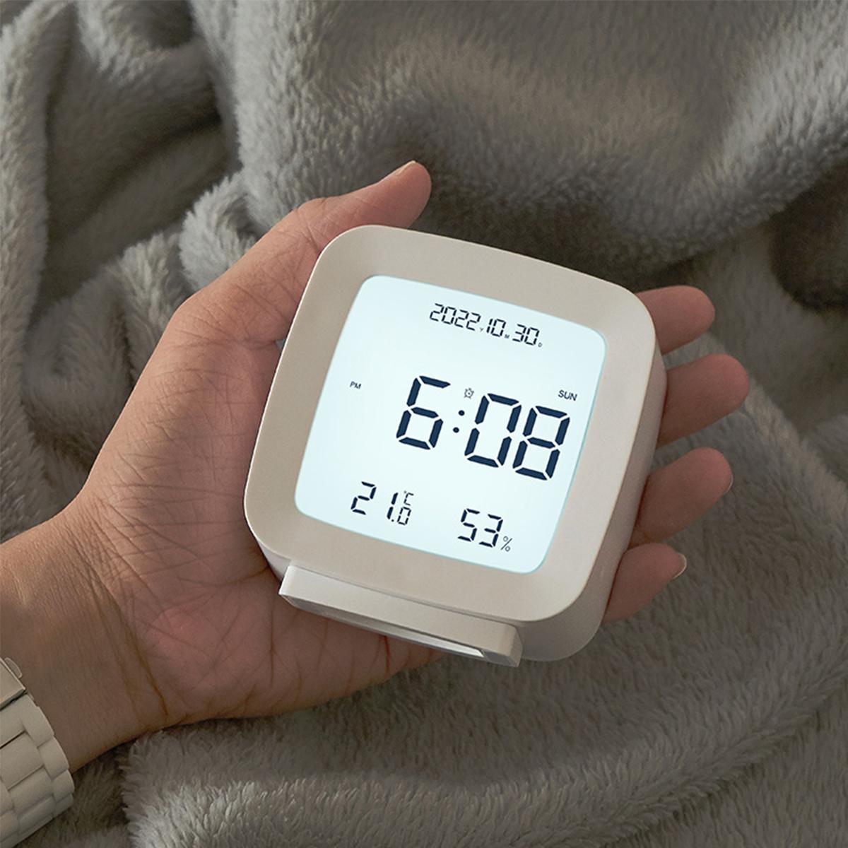 BRIGHTAKE Kompakte Temperatur- Luftfeuchtigkeitsmessung Wecker und mit Uhr
