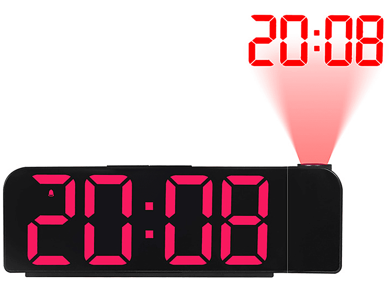 BRIGHTAKE Projektionswecker mit LED-Anzeige und Temperaturanzeige Uhr