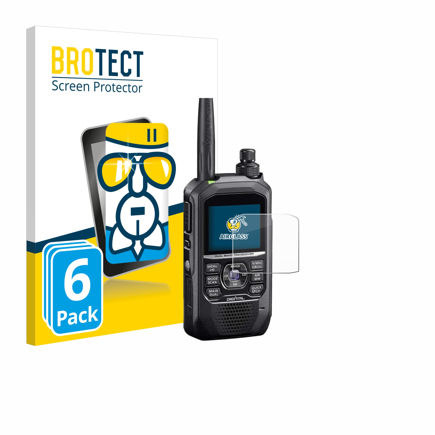 BROTECT 6x Icom Airglass ID-50E) klare Schutzfolie(für