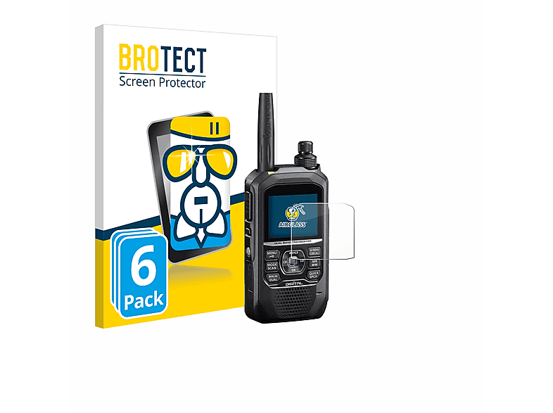 BROTECT 6x Airglass klare Schutzfolie(für Icom ID-50E)
