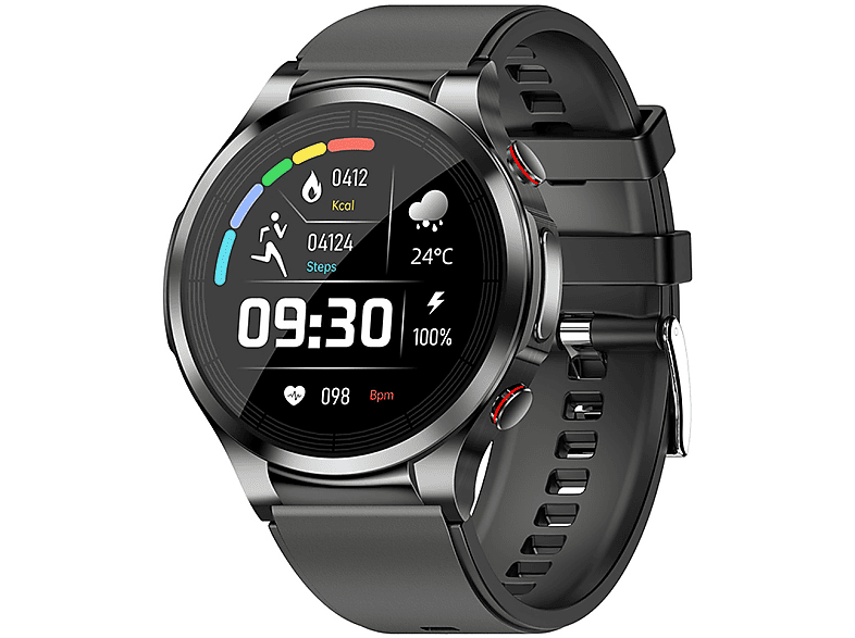 INF Smartwatch mit EKG, Puls, Blutsauerstoff, Schlafmonitor Smartwatch Zinklegierung + Kunststoff, Silber