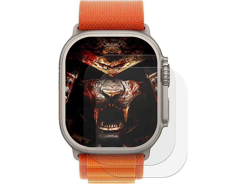 PROTECTORKING 2x echtes Tempered Panzerhartglas KLAR Ultra Watch 49mm) Apple 3D 9H 2 Apple Displayschutzfolie(für