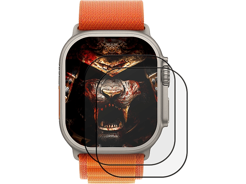 PROTECTORKING 2x echtes Tempered 9H Displayschutzfolie(für Panzerhartglas Watch Apple 2 Ultra 3D Apple KLAR 49mm)