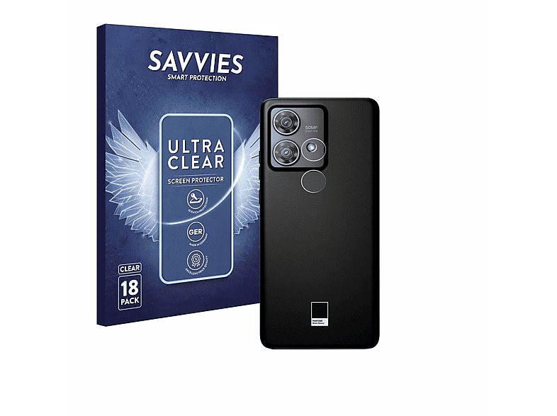 SAVVIES 18x klare Schutzfolie(für Motorola Edge 40 Neo)