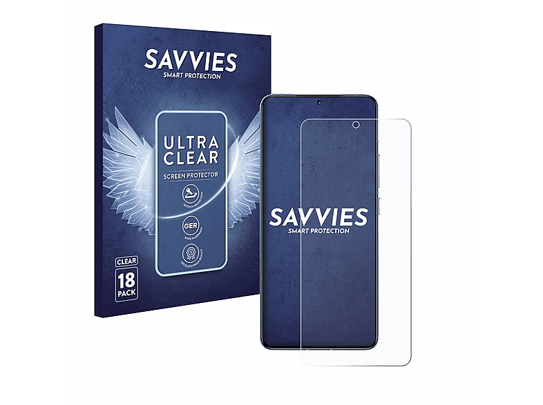 SAVVIES 18x klare Schutzfolie(für Xiaomi Redmi K70)