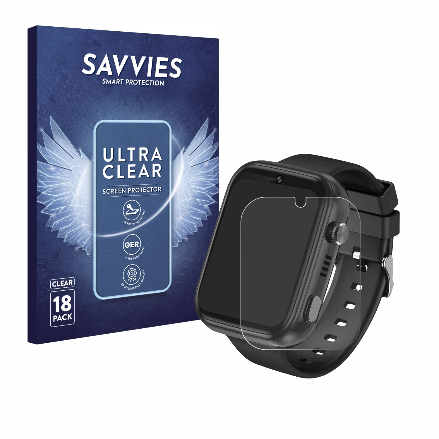 SAVVIES 18x Kids 4G klare Smartwatch) Okyuk Schutzfolie(für