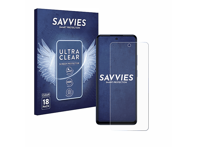 SAVVIES 18x klare Schutzfolie(für Lava Blaze Pro 5G)