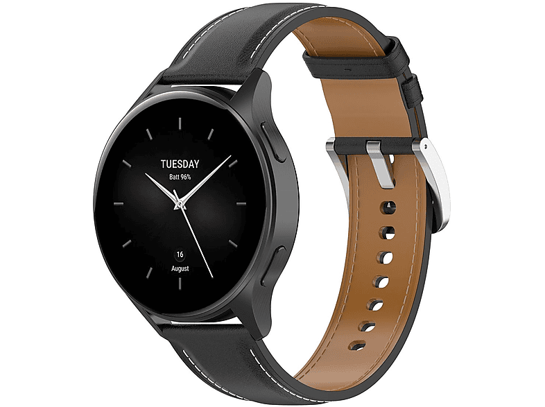 WIGENTO Kunst-Leder Schwarz Band, Pro, Xiaomi, Ersatzarmband, 2 Watch