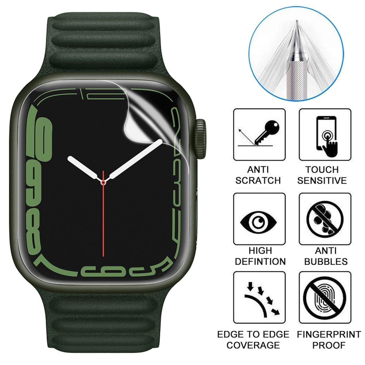 WIGENTO Hydrogel Schutz Folie Schutzglas(für Apple 1 49mm) 2 Watch + Ultra