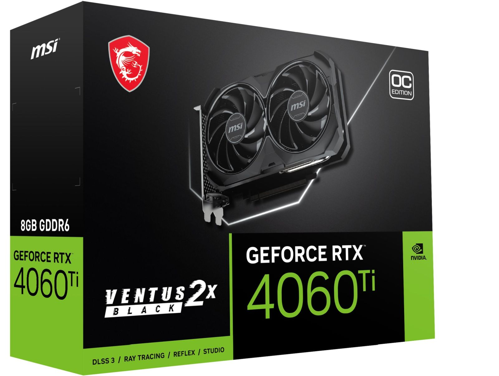 MSI GeForce RTX 4060 Ti VENTUS 2X BLACK 8G OC GeForce RTX™ 4060 Ti