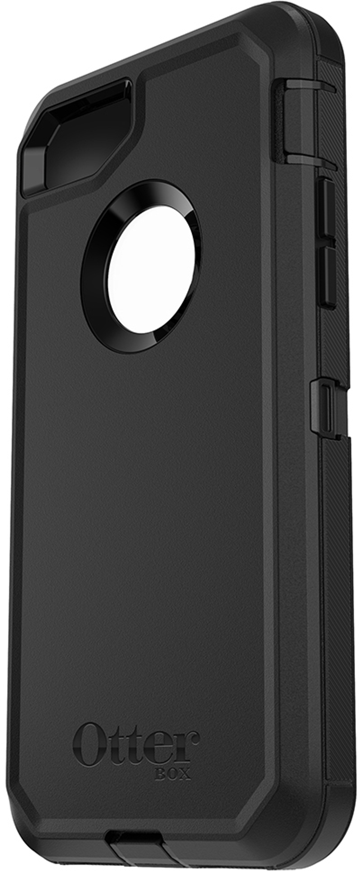 Schwarze Handyhülle mit 'OtterBox'-Logo. Seitenansicht.