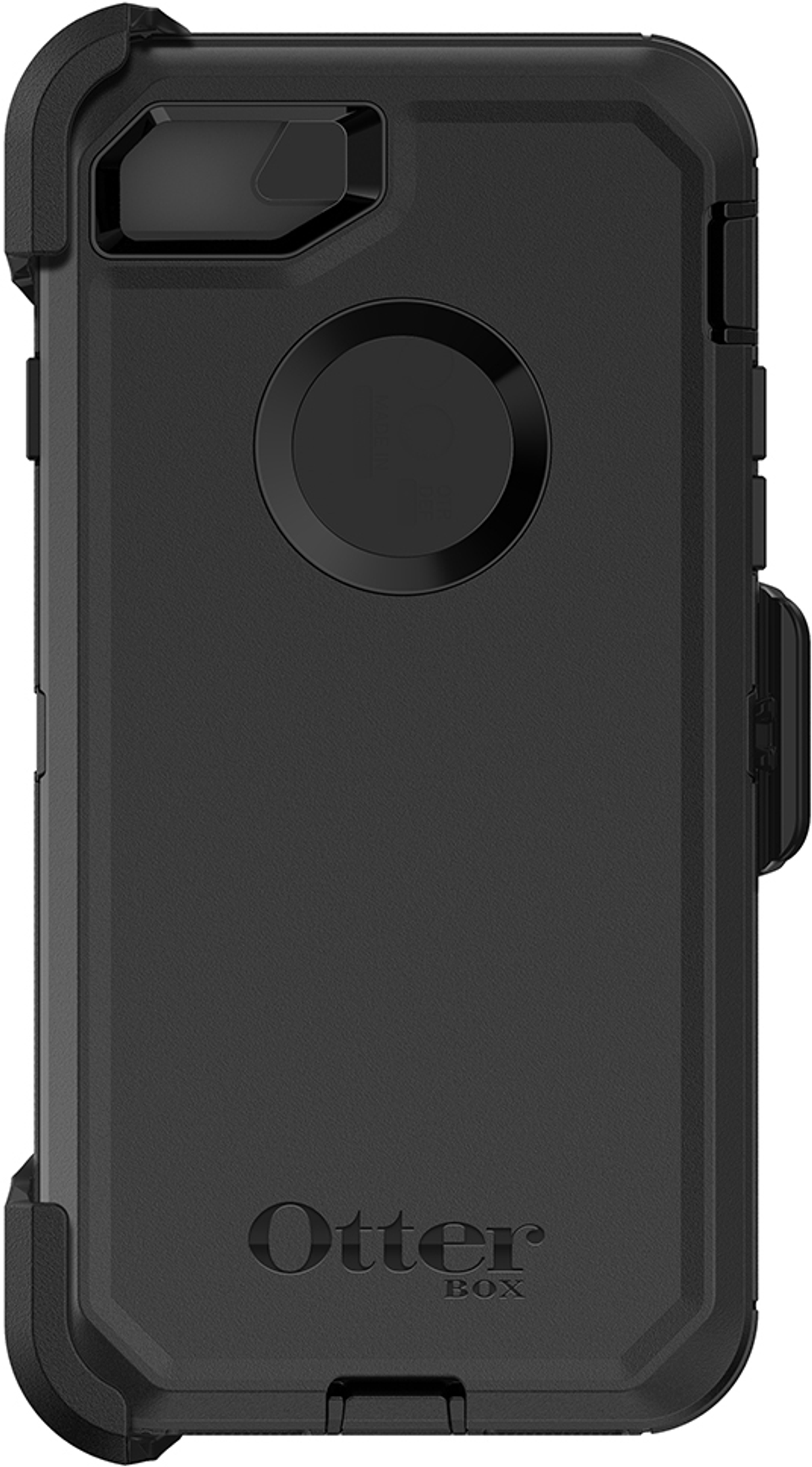 Eine schwarze Schutzhülle für das Telefon mit strukturiertem Design und OtterBox-Logo.