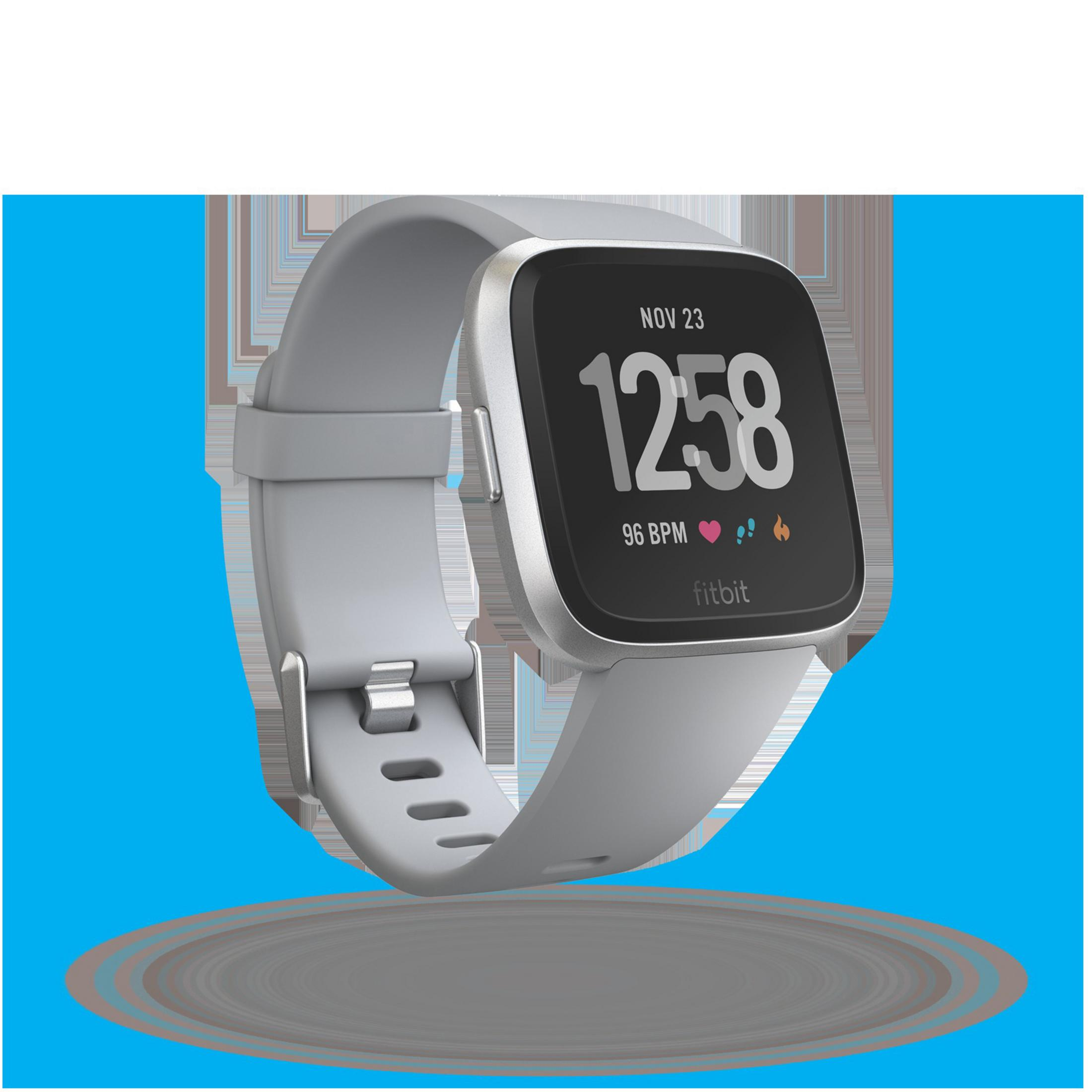 GRAY Grau Smartwatch FB505SRGY-EU S-L, / SILVER Aluminium Aluminium-Silber VERSA Elastomer, ALUMINUM FITBIT /