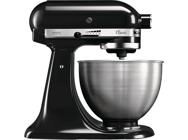 KITCHENAID 5K45SSEOB CLASSIC 4.3L ONYX SW Küchenmaschine Onyxschwarz (Rührschüsselkapazität: 4,3 l, 275 Watt)