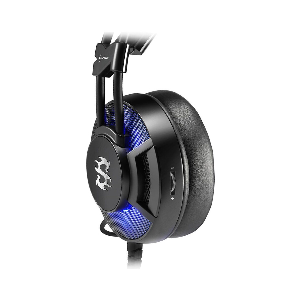 ohrumschließend, Kopfhörer SHARKOON blaue LED On-ear Headset SKILLER kabelgebunden, SGH2 Beleuchtung), Gaming Schwarz (Stereo,