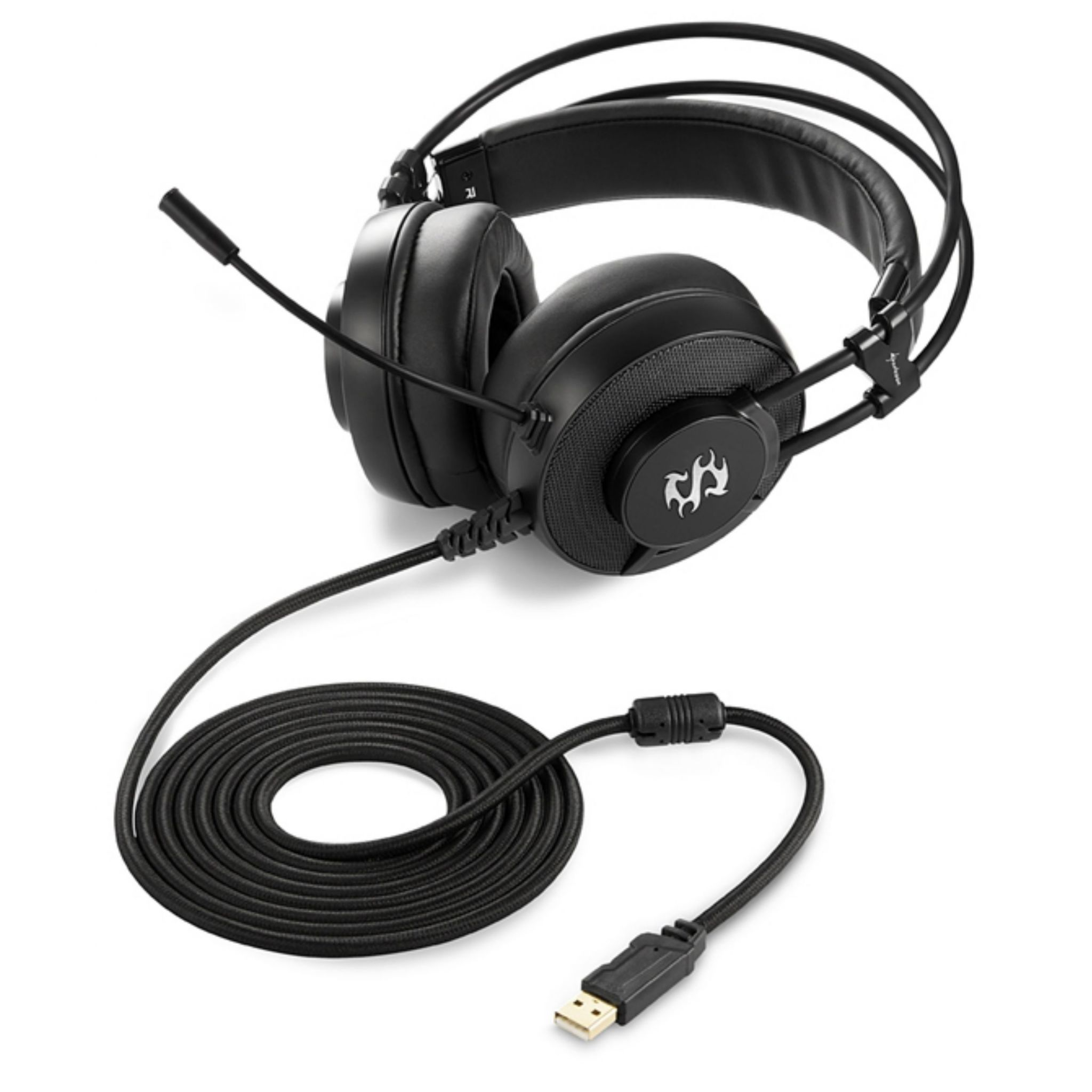 LED ohrumschließend, Beleuchtung), SHARKOON Headset SGH2 Schwarz Kopfhörer kabelgebunden, Gaming On-ear blaue (Stereo, SKILLER
