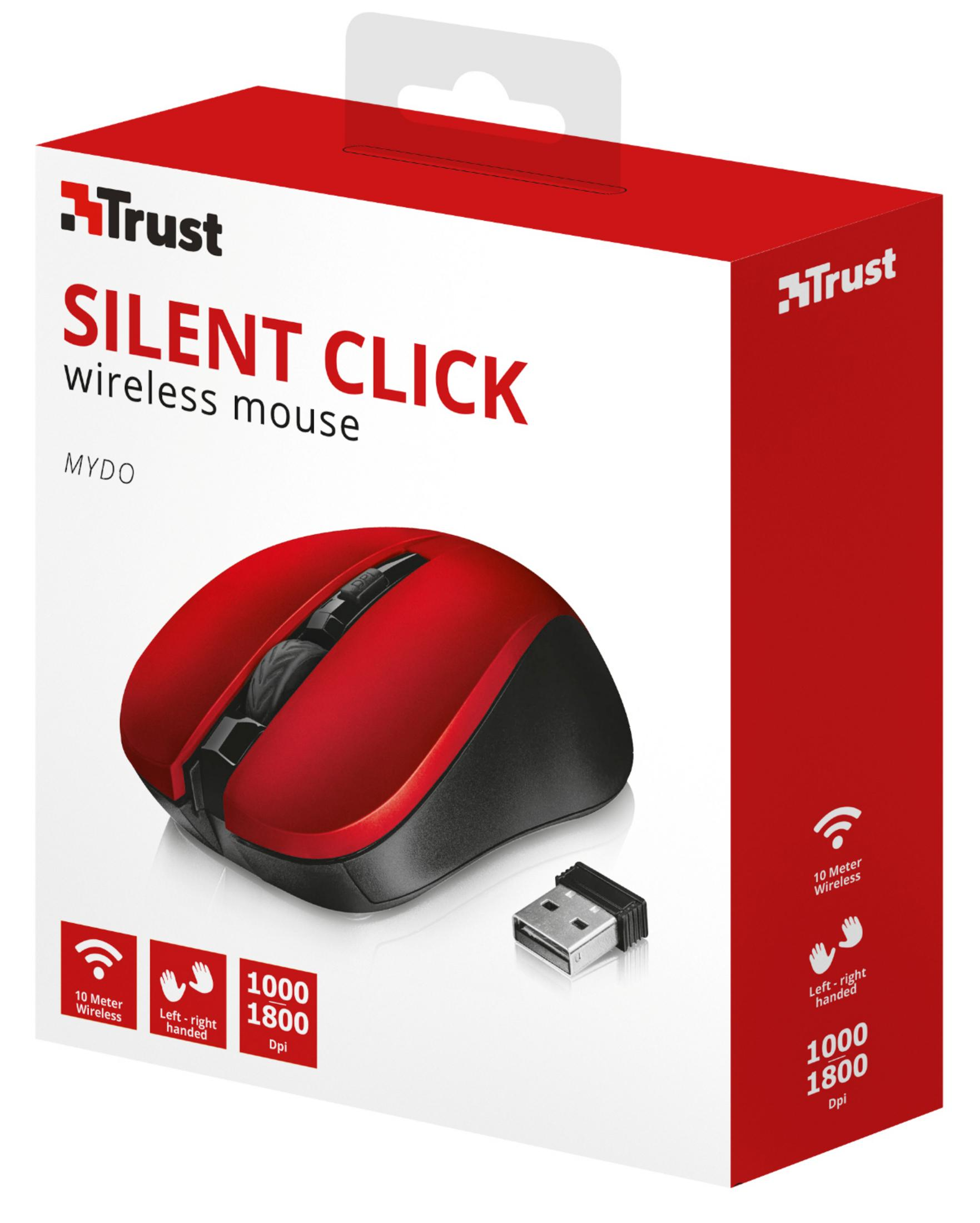 TRUST 21871 MYDO Rot MOUSE RED CLICK SILENT WRLS Maus