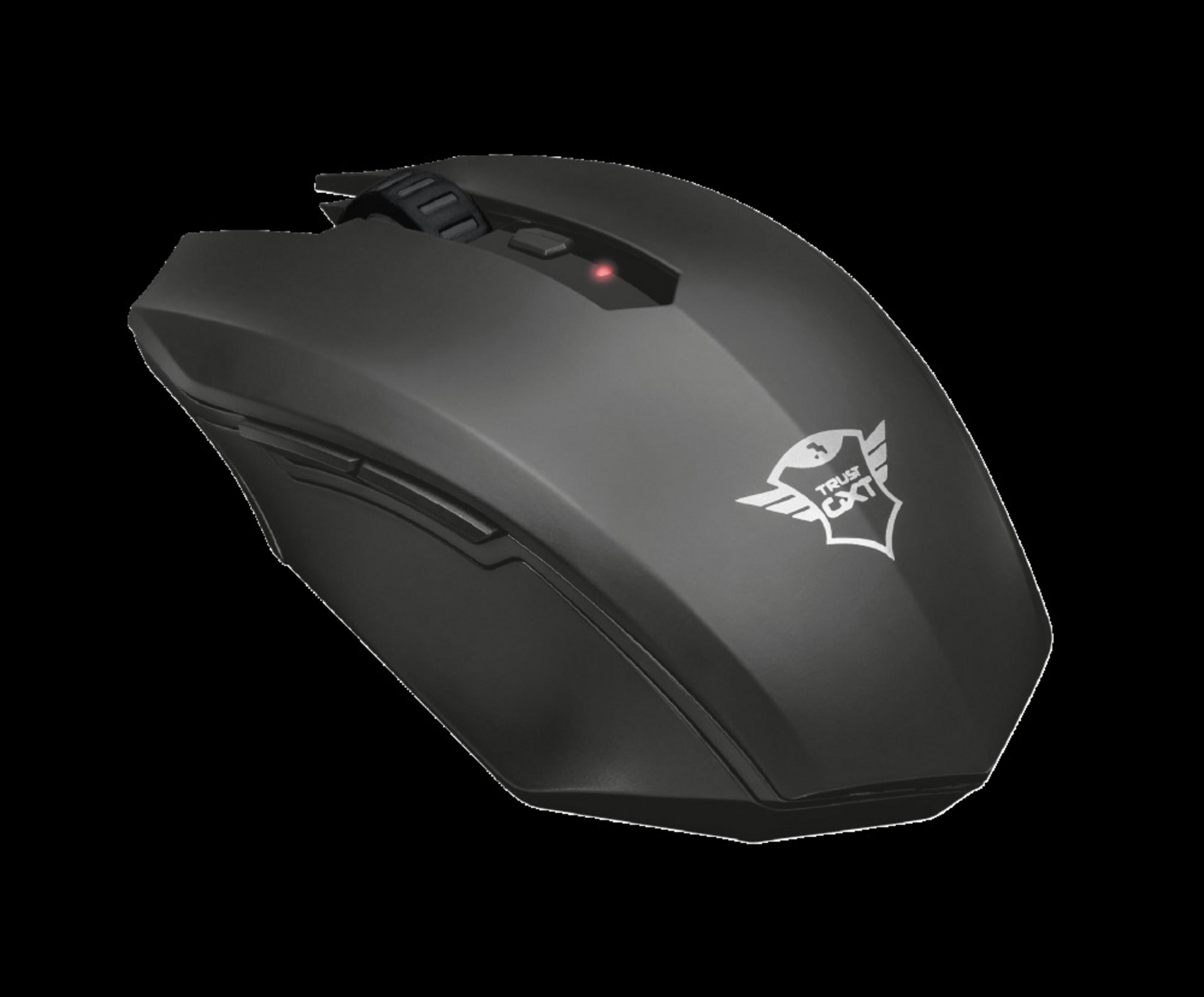 TRUST 22417 GXT Gaming WRLS Maus, 115 Schwarz MACCI GAMING MOUSE
