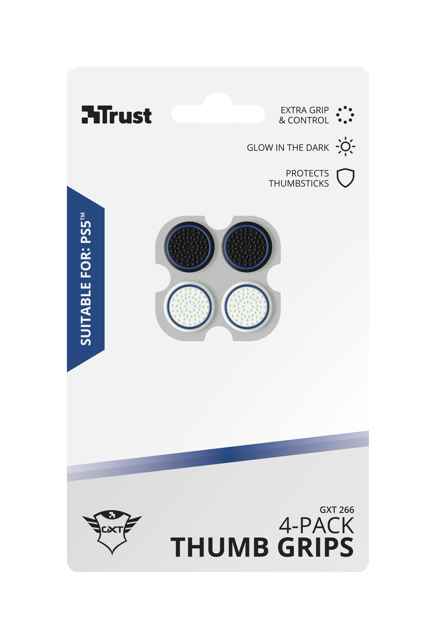 Schwarz THUMB 4-PACK TRUST 24170 GXT Thumb FOR GRIPS 266 Grips, PS5,